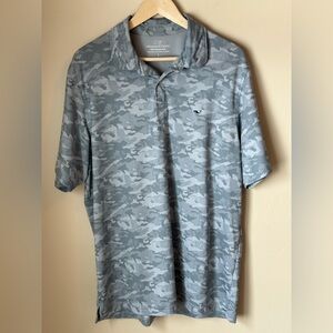 🐳Vineyard Vines Men's Large Blue Camo Polo Shirt - Like New